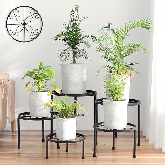 Linpla 5-Pack Decent Metal Plant Stands, Heavy Duty Flower Pot Stands by Linpla
