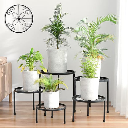 Linpla 5-Pack Decent Metal Plant Stands, Heavy Duty Flower Pot Stands by Linpla