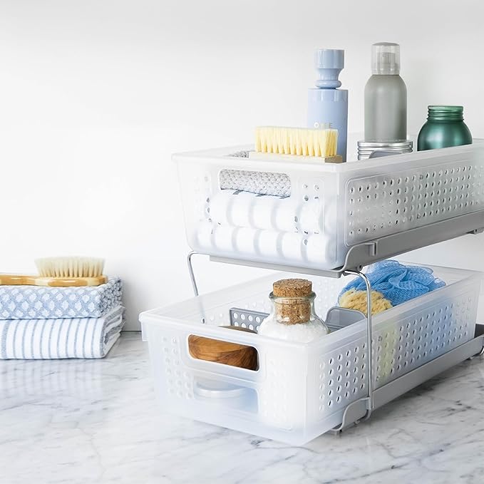madesmart 2 Tier Bath Organizer, Undersink Storage - Image 2