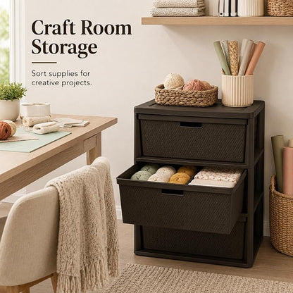 3 Drawer Storage Organizer, Plastic Drawer Organizer Tower, Closet Storage - Image 8