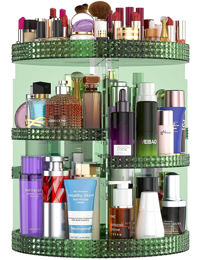 360 Degree Rotating Makeup Organizer by HEMTROY
