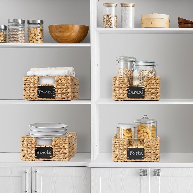 Casafield Set of 4 Water Hyacinth Pantry Baskets, - Image 2