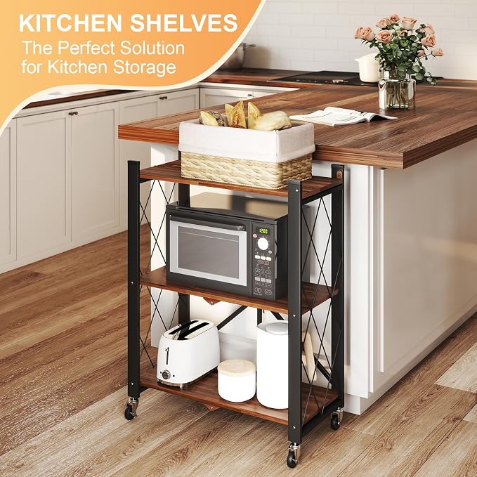 3 Tier Vintage Multifunctional Folding Shelf - Image 7