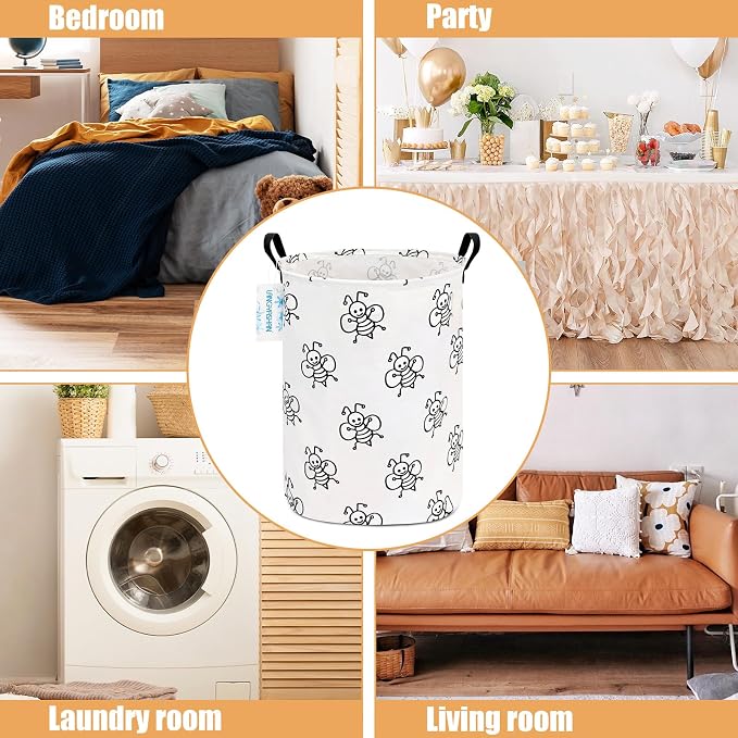LANGYASHAN Laundry Basket Canvas Fabric Collapsible Organizer Basket - Image 3