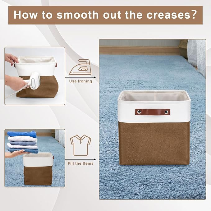 Collapsible Fabric Storage Cubes 11x11 Cube Storage Bins, 4 Pack Closet Baskets - Image 4