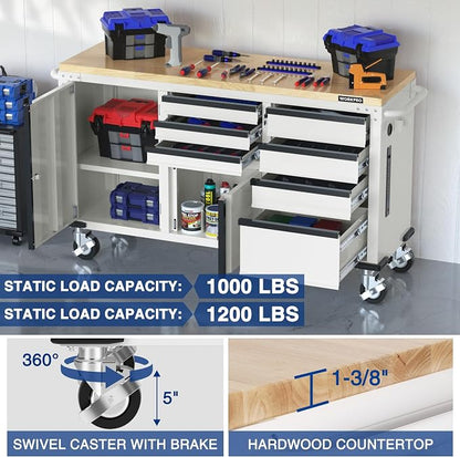 WORKPRO 62" Rolling Tool Chest, Heavy Duty Mobile Tool Storage Cabinet - Image 6
