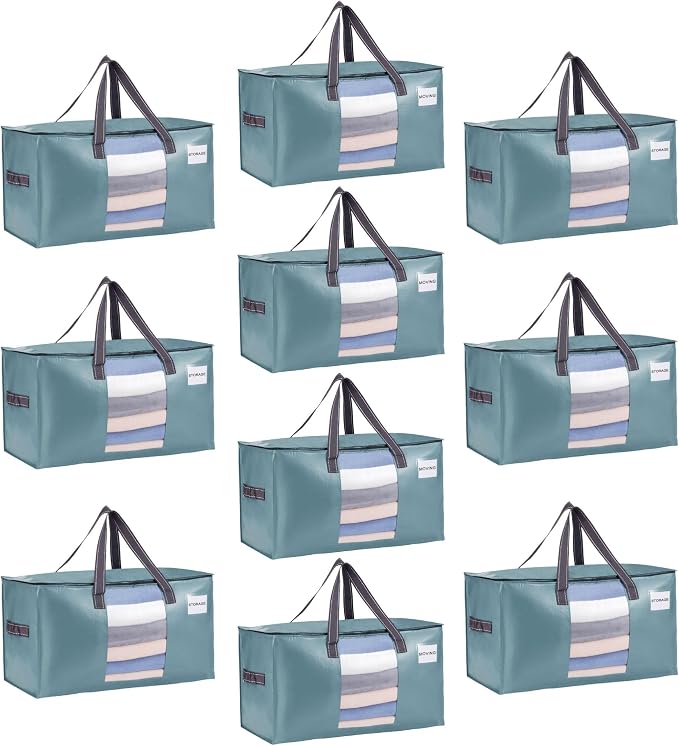 VENO 10 Pack Moving Bags, Comforter and Blanket Storage Bags by Veno