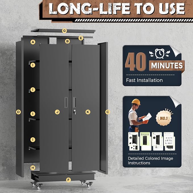 INTERGREAT73 Garage Storage Cabinet - Image 8