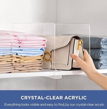 HBlife 9 Pack Clear Shelf Dividers, Vertical Purse Organizer - Image 3