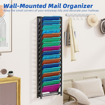 Simple Trending Wall File Organizer, 18-Tier Mesh Hanging Paper Document Folder - Image 6