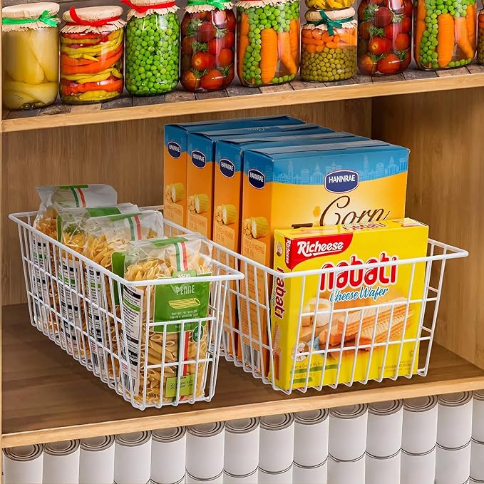 15.2" Metal Wire Baskets for Organizing 6 Pack, Household Pantry Storage - Image 2