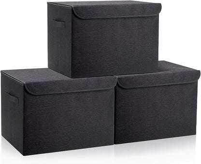 Large 17" 42 Quarts Collapsible Stackable Storage Bins by Bagnizer