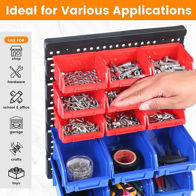 MaxWorks Wall Mount Storage Rack 30 Bin Heavy‑Duty Organizer - Image 4