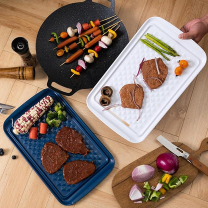 LEHAHA Grilling Prep Trays, Melamine BBQ Prep and Serving Platter and Tray - Image 3