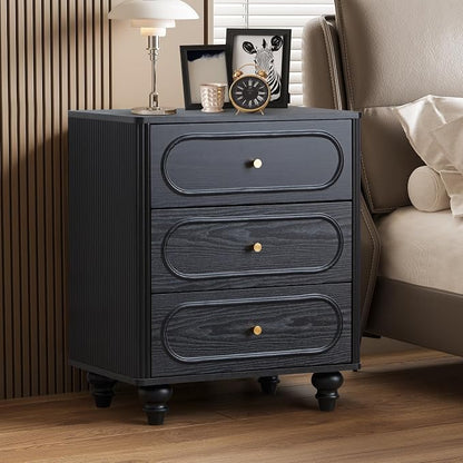 ORRD 3 Drawer Fluted Dresser for Bedroom Set of 2, Mid Century Modern Chest of - Image 6