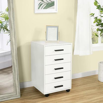 5-Drawer Rolling Under Desk Storage Cart - Image 6