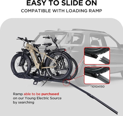 Hitch Mount 2 EBike Rack, 200 lbs Capacity Electric Bike Carrier Foldable - Image 7