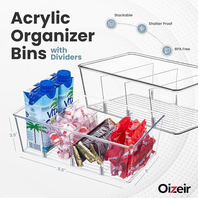 Oizeir Clear Pantry Organizer Bins 8-Pack - Image 2