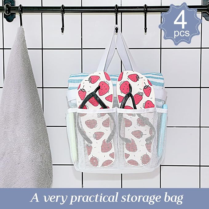 Hillban 4 Pcs Mesh Shower Caddy Portable Shower Caddy - Image 4