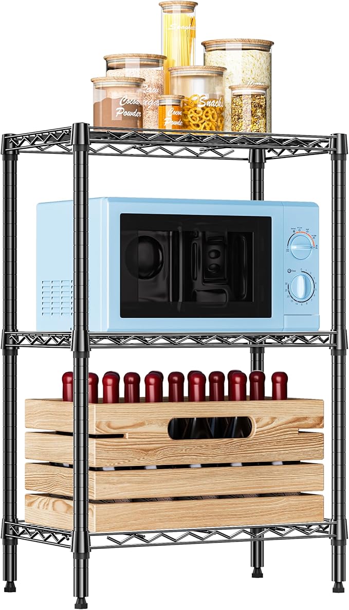 IZEUK 3 Tier Heavy Duty Steel Storage Shelves, Metal Shelf Wire Shelving Rack by IZEUK