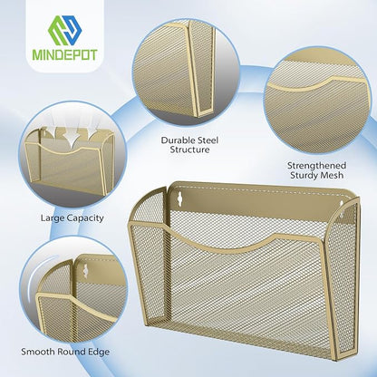 MINDEPOT Wall File Organizer, Hanging Wall File Holder, 6 Pack, Metal Mesh Wall - Image 3