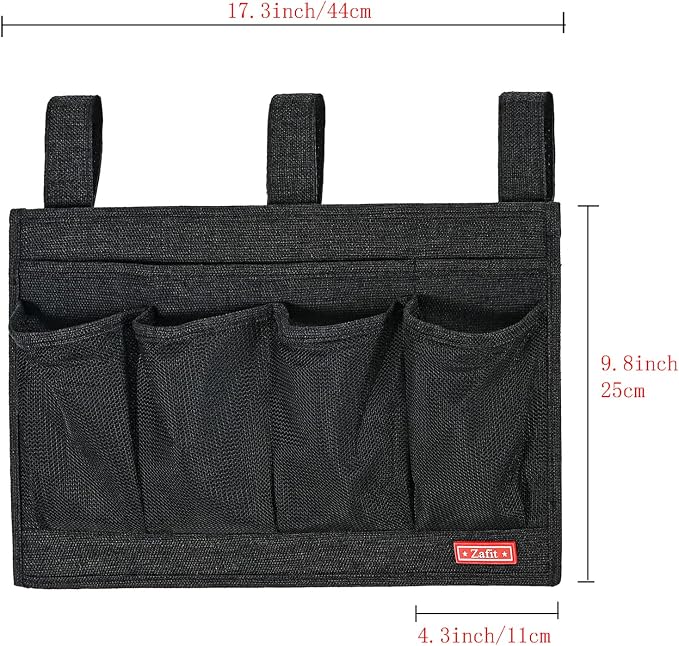 Linen Bedside Caddy, Bedside Storage Organizer - Image 3