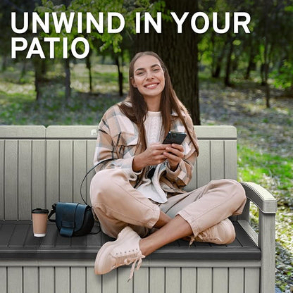 EconoHome 3 Seat Outdoor Storage Bench - Image 6