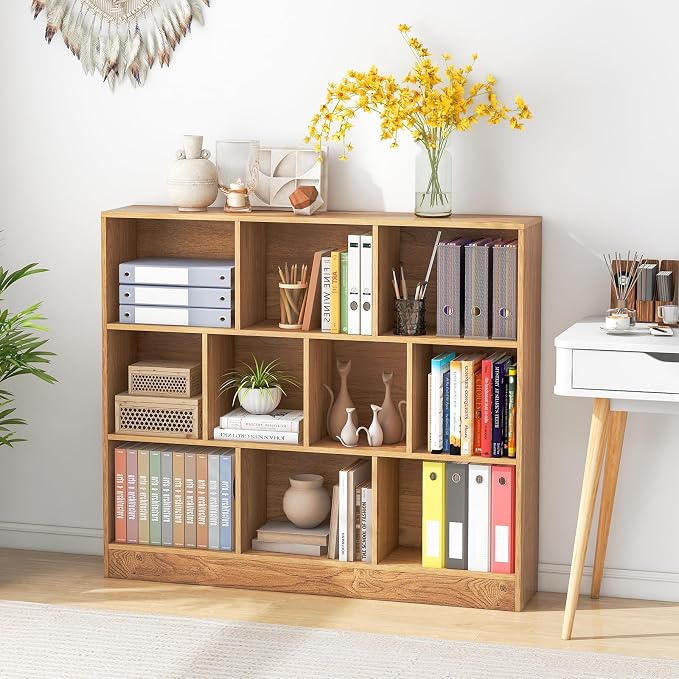 Giantex 10 Cube Bookcase, 4-Tier Freestanding Bookshelf w/ 10 Open Compartments - Image 6