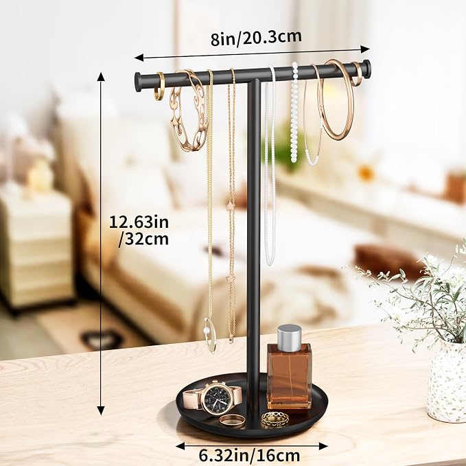 Necklace Organizer Stand with Storage Tray - Image 5