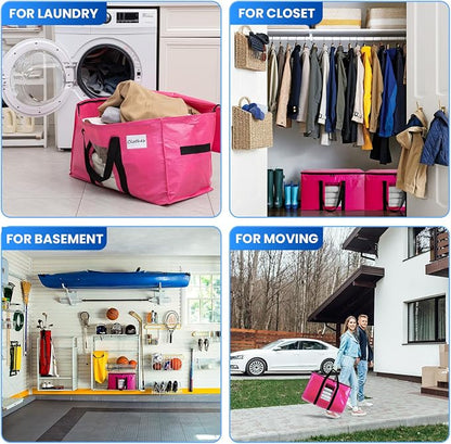 TAILI 6 Pack Pink Extra Large Moving Bags, Heavy Duty Totes - Image 9