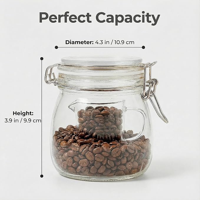 17oz Airtight Glass Jars with Clamp Lids, Small Food Storage Canisters Set of 6 - Image 3