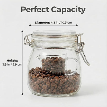17oz Airtight Glass Jars with Clamp Lids, Small Food Storage Canisters Set of 6 - Image 3