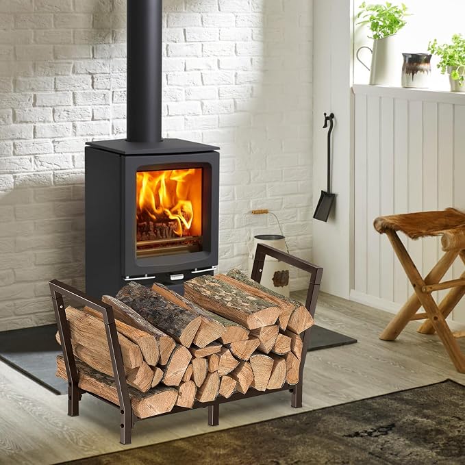 34 Inch Firewood Rack Outdoor Indoor, 2.7ft Wood Storage Rack Stand, Heavy Duty - Image 7