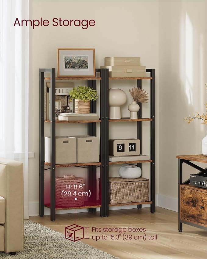 VASAGLE 4-Tier Bookshelf, Bookcase - Image 4