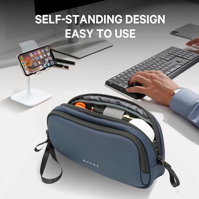 BANGE Cable Organizer Pouch， Travel Water Resistant Tech Accessories Bag Carry - Image 7