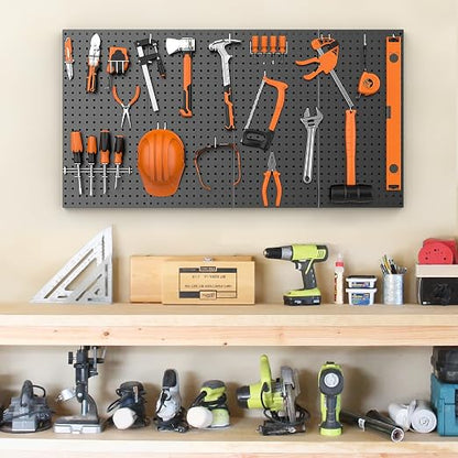 Pegboard Smith Metal Pegboard Panels 12" x 24", 4 Pack Black Wall Mounted Tool - Image 2
