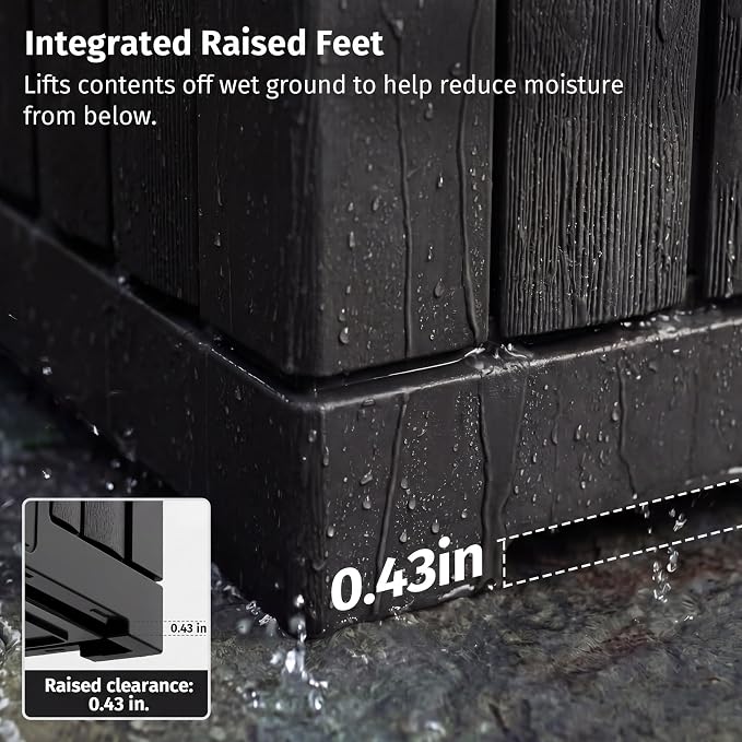 EAST OAK 31 Gallon Outdoor Storage Box, Waterproof Deck UV-Resistant Resin Bin - Image 3