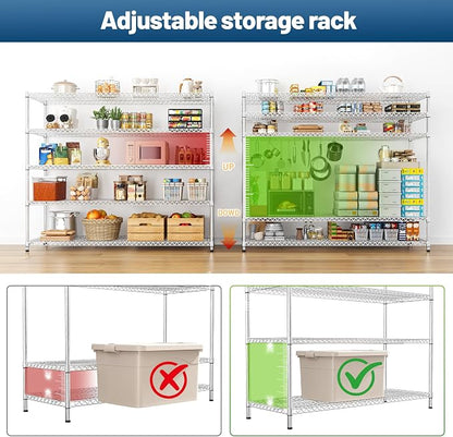REIBII 55.5" W Storage Shelves 3200LBS Metal Shelving 5 Tier Wire Shelving - Image 5