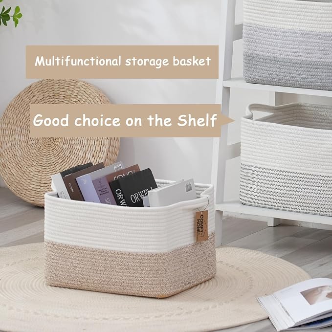 COMFY-HOMI Cotton Rope Woven Basket - Image 2