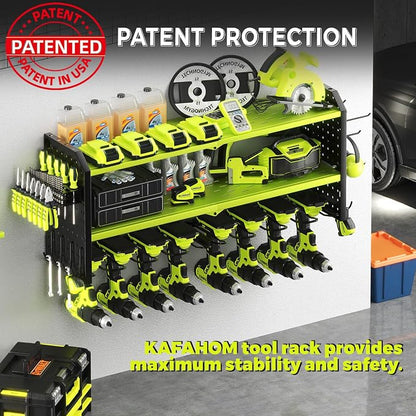 KAFAHOM Power Tool Organizer, Large 8 Drill Holder Wall Mount - Image 4
