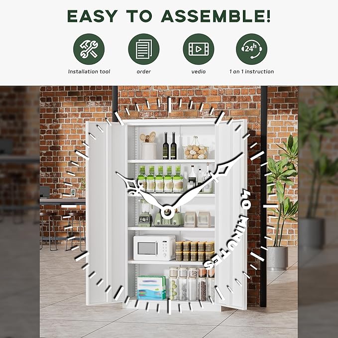 Greenvelly Metal Garage Storage Cabinet - Image 5