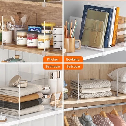 Fixwal 12 PCS Detachable Acrylic Shelf Dividers - Image 2