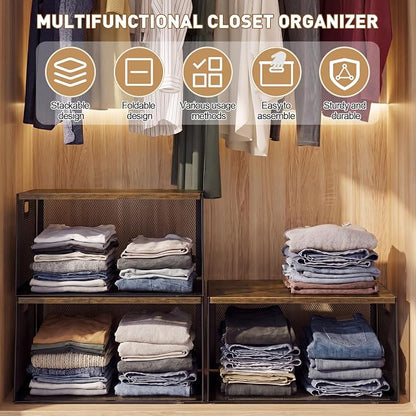 AceOrbit 3 Pcs Widened Stackable Closet Organizers and Storage - Image 3