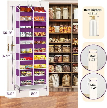Over The Door Organizer 5 Tiers, Extra Large Behind Door Storage of 10 - Image 3
