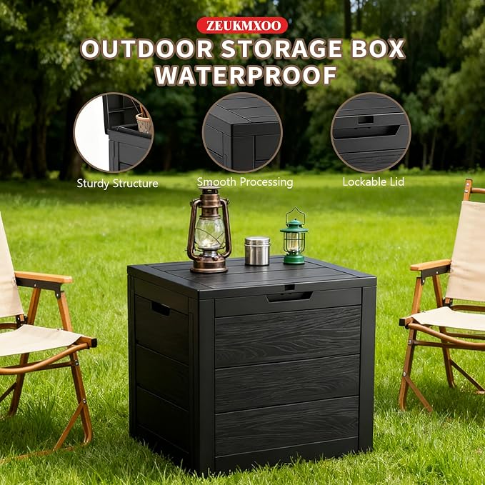 35 Gallon Outdoor Storage Box Waterproof, Deck Boxes Outdoor Waterproof - Image 7