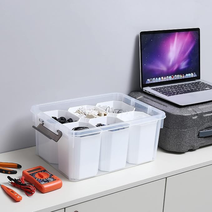 Citylife 17 QT Plastic Storage Bins Clear Storage Box - Image 3