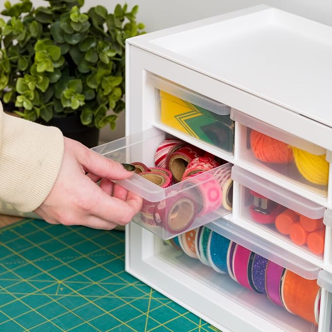 IRIS USA 10-Drawer Organizer, 2 Pack, Makeup Tool Craft Storage, Stackable - Image 7