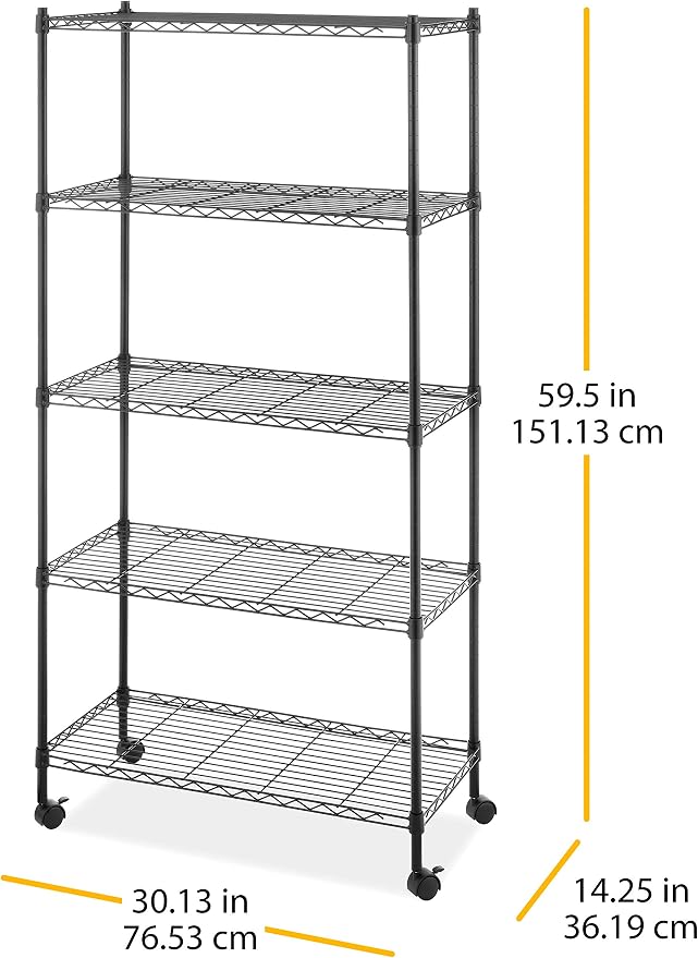 Whitmor 5 Tier Supreme Shelving Unit, Metal Storage Shelves, Adjustable Heavy - Image 3