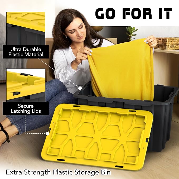 Lifetime Home 4 Pack of Large 17 Gallon Plastic Storage Bin Tote Organizing - Image 3