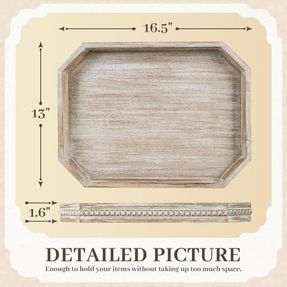 Wooden Decorative Tray, Rustic Serving Tray - Image 2